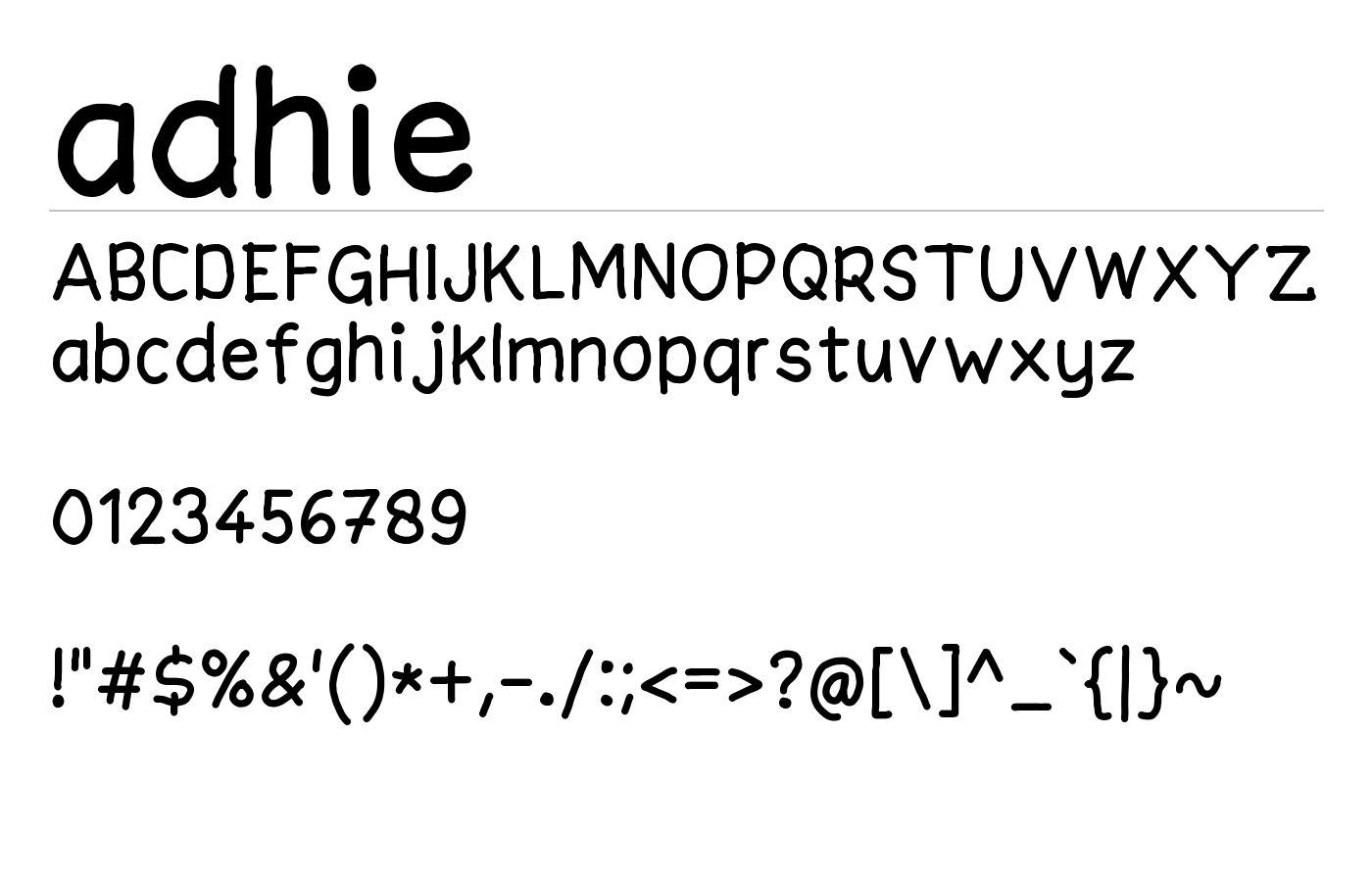 adhie Font preview