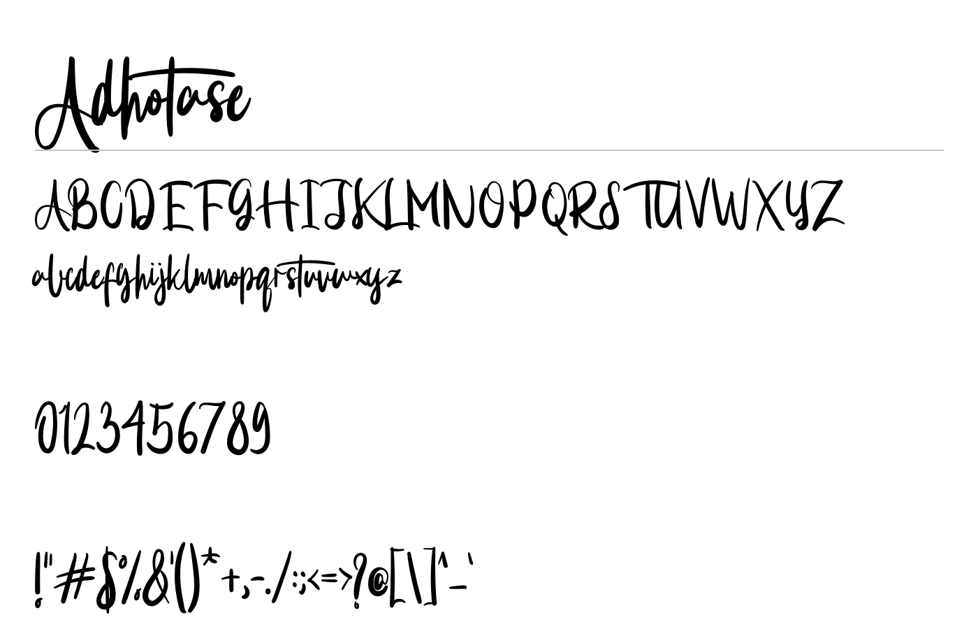 Adhotase Font preview