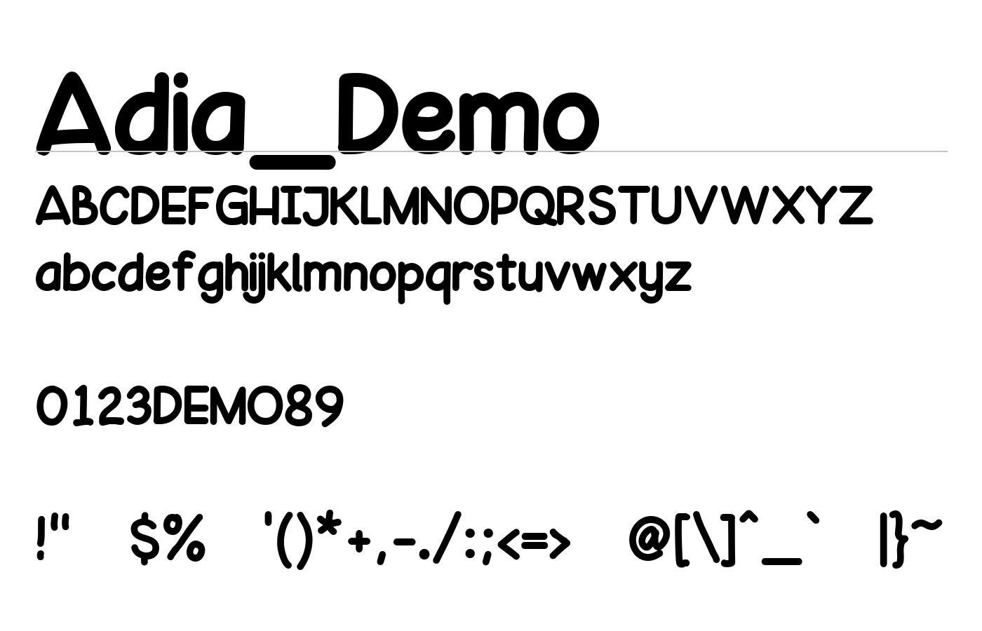 Adia_Demo Font preview
