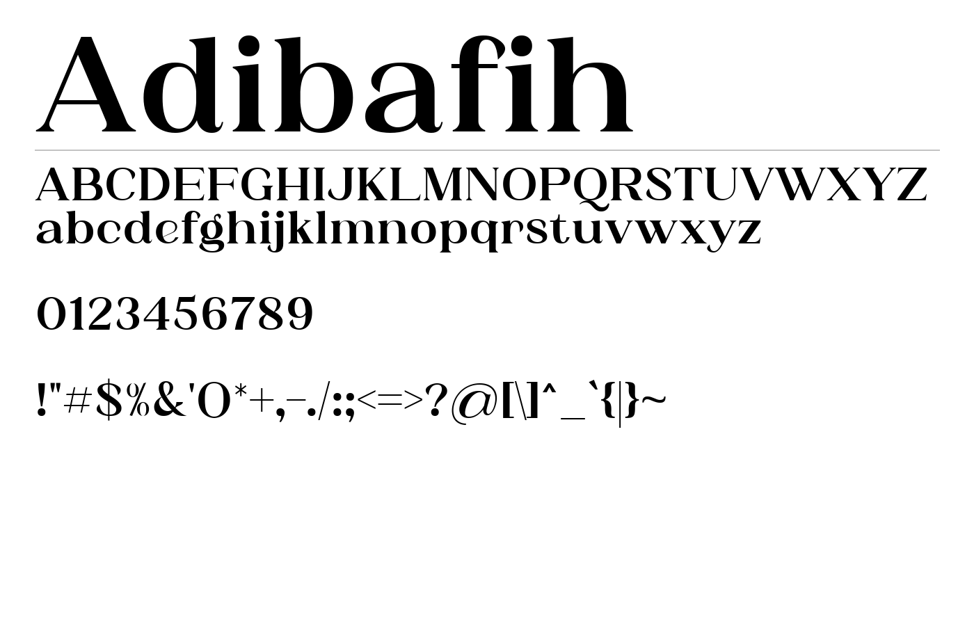Adibafih Font preview