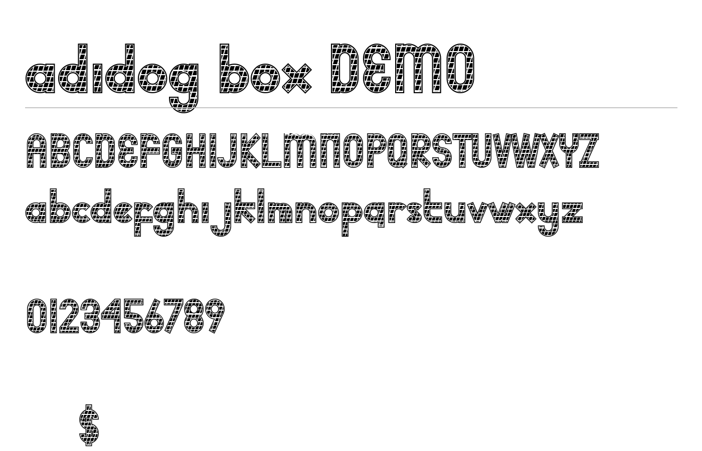 adidog box DEMO Font preview