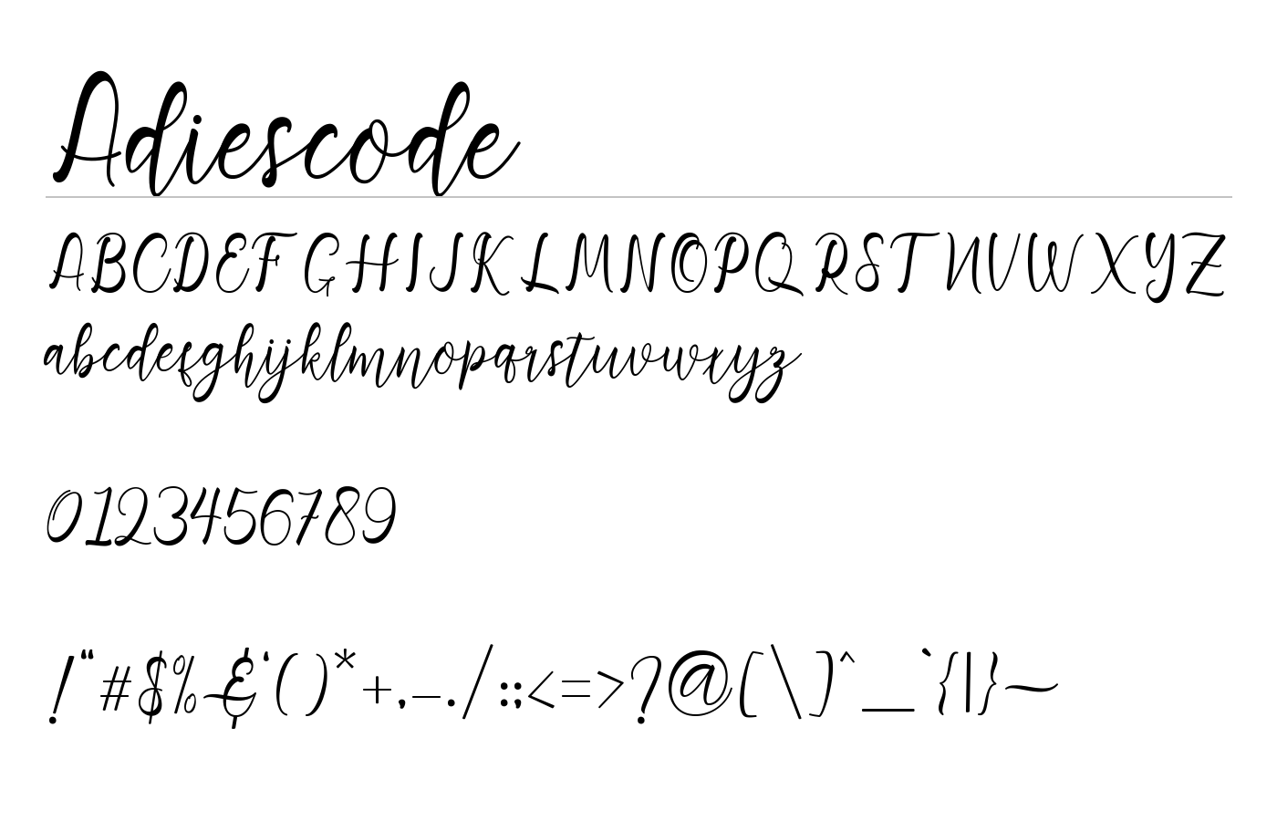 Adiescode Font preview