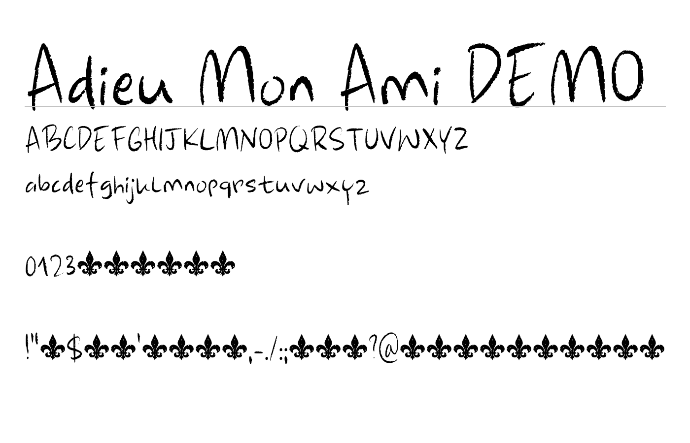 Adieu Mon Ami DEMO Font preview
