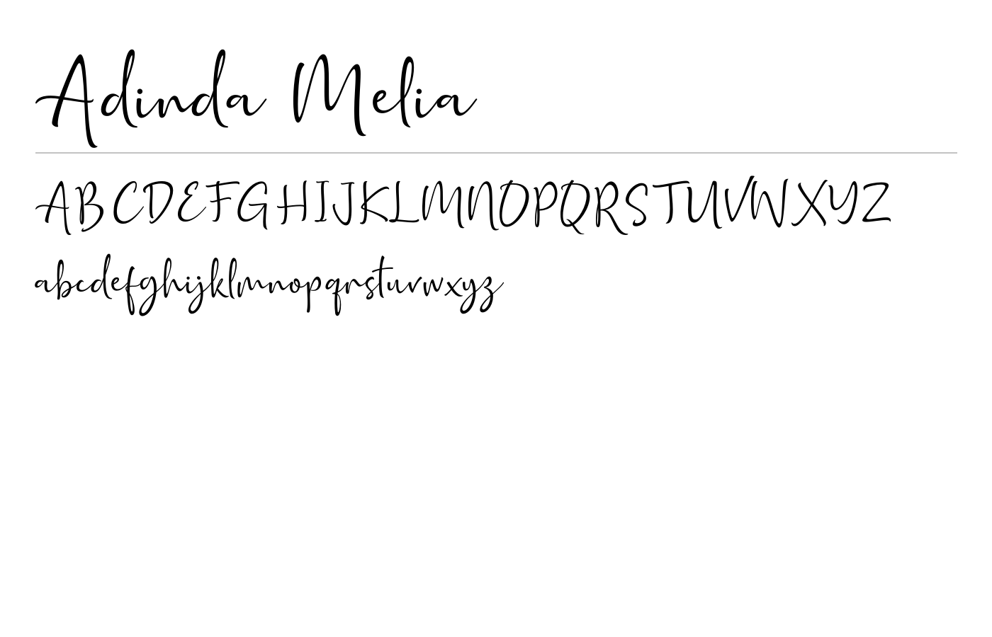 Adinda Melia Font preview
