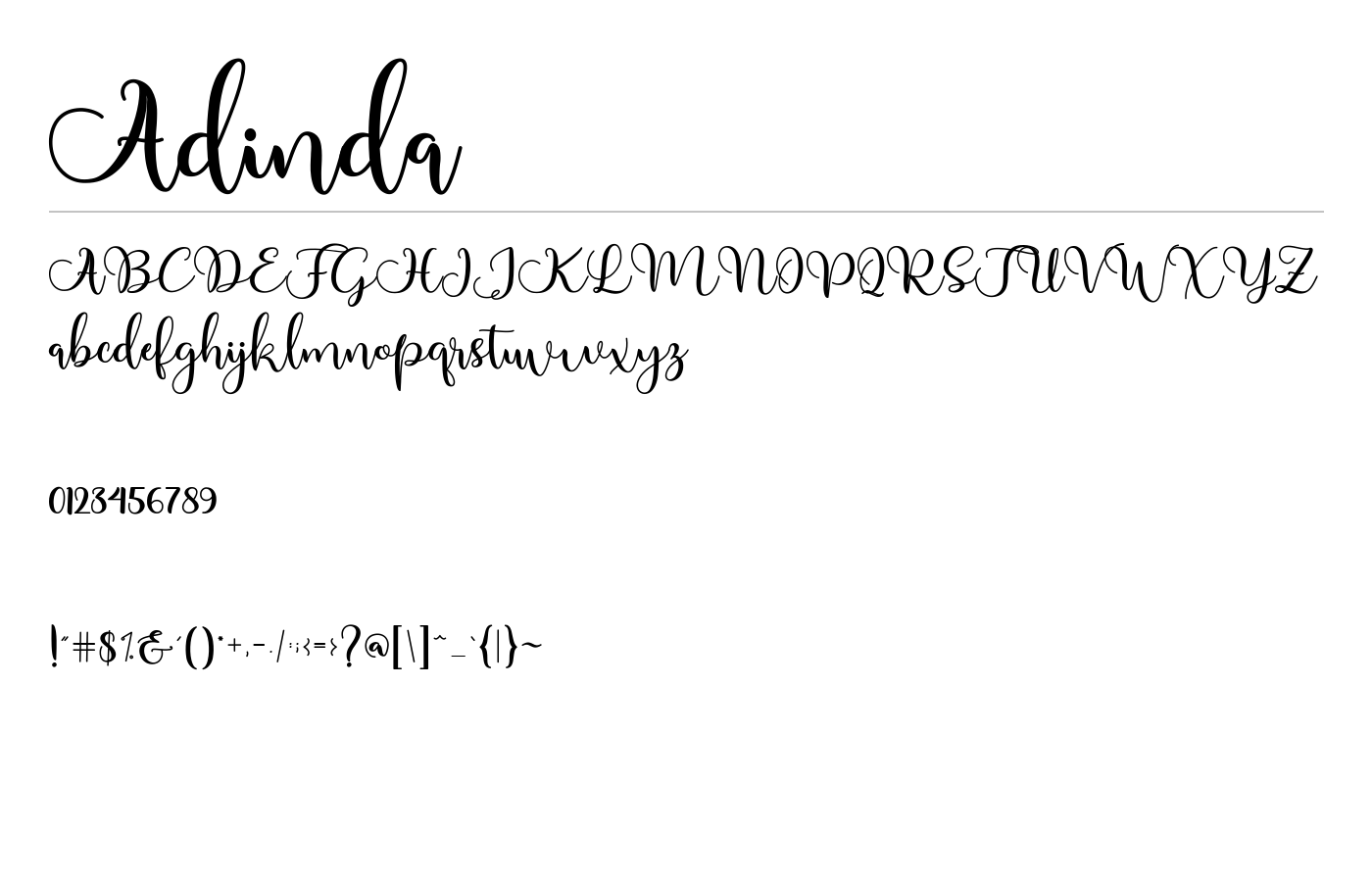 Adinda Font preview