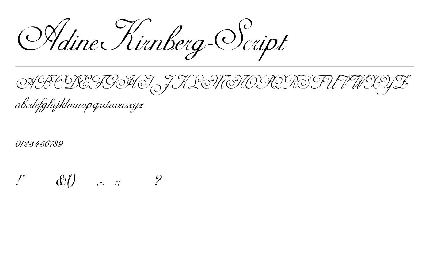 AdineKirnberg-Script Font preview