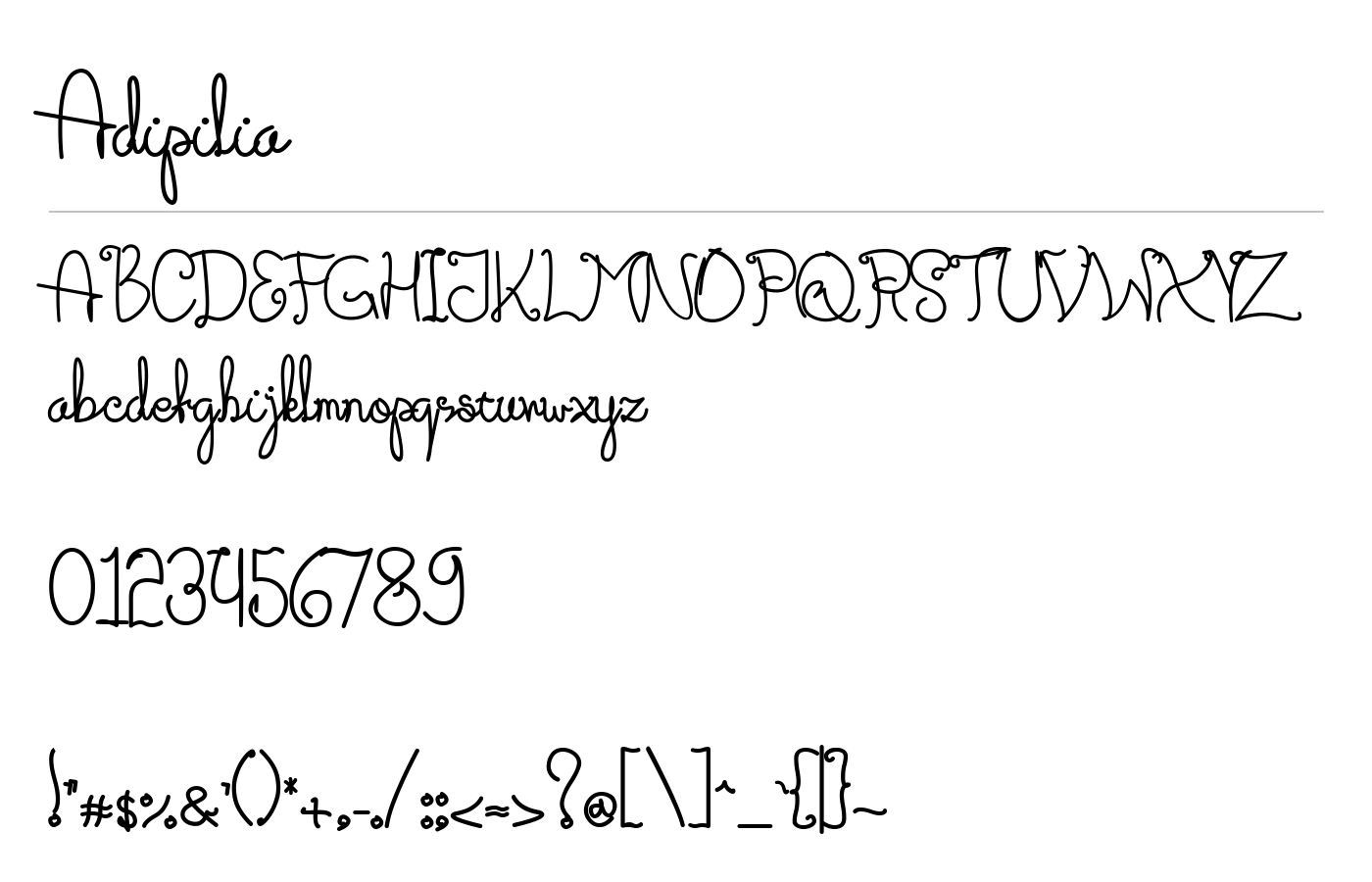 Adipilia Font preview