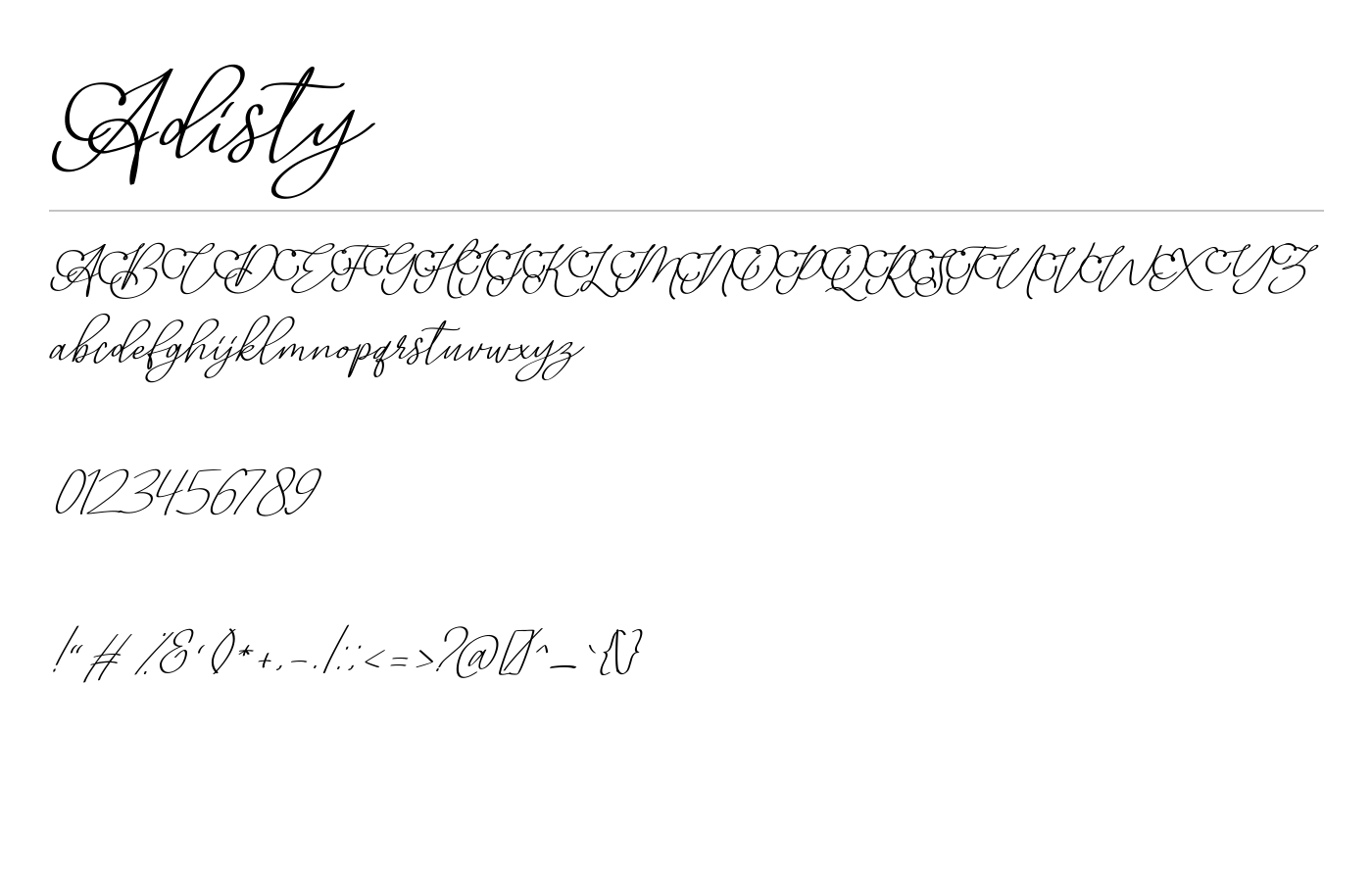 Adisty Font preview
