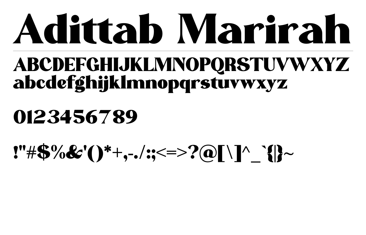 Adittab Marirah Font preview