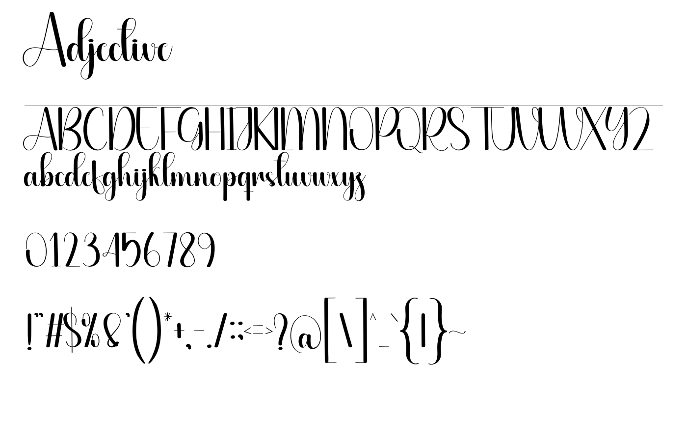 Adjective Font preview