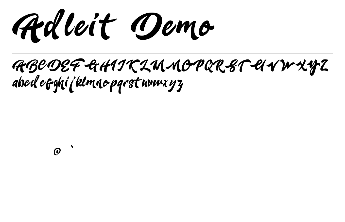 Adleit - Demo Font preview