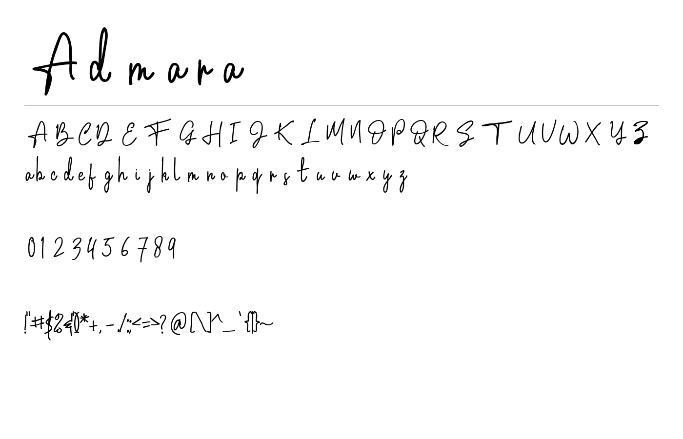 Admara Font preview