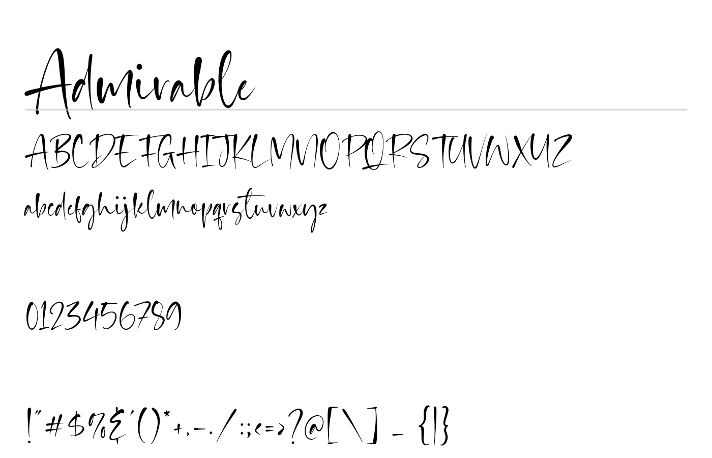 Admirable Font preview