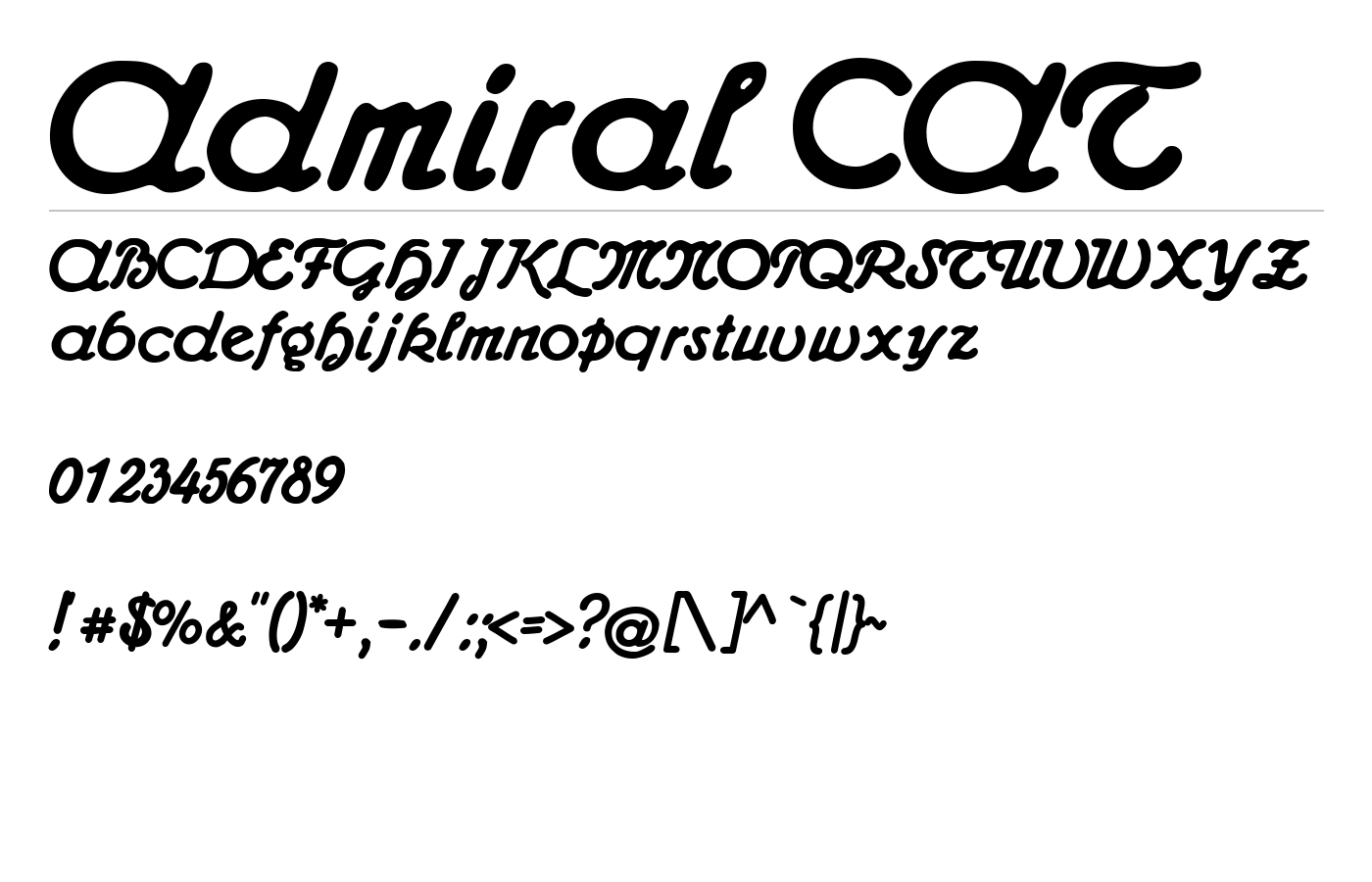 Admiral CAT Font preview