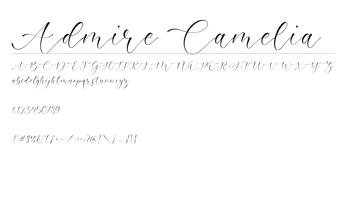 Admire Camelia Font preview