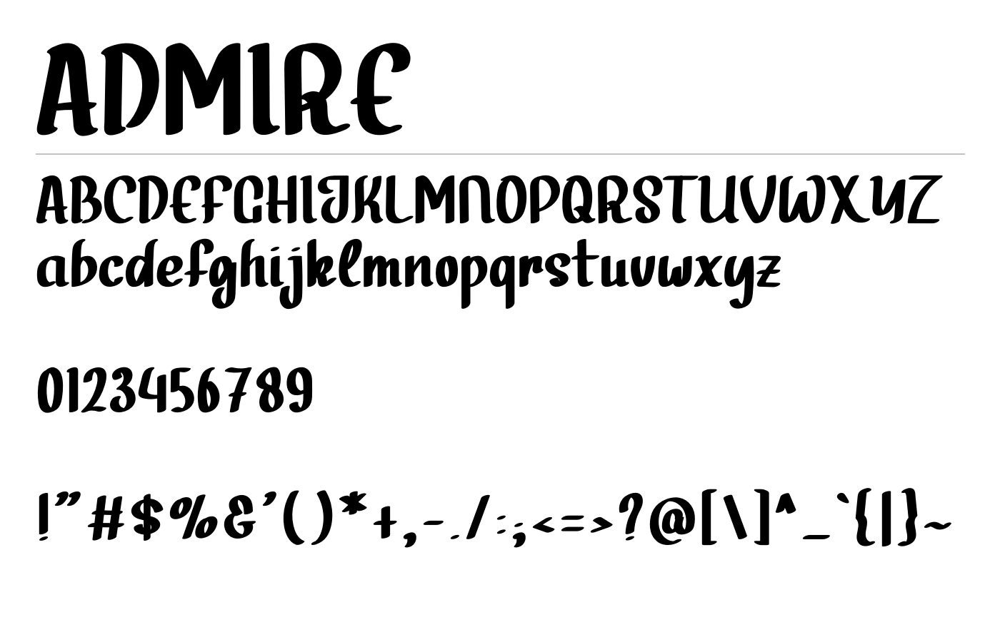 ADMIRE Font preview