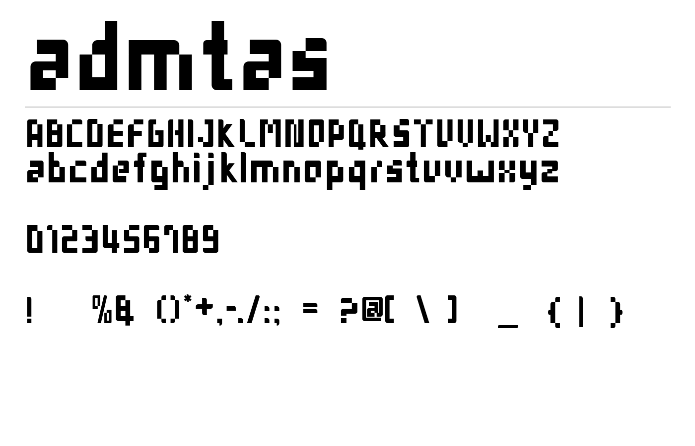 admtas Font preview