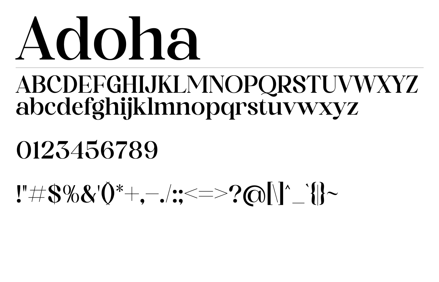 Adoha Font preview