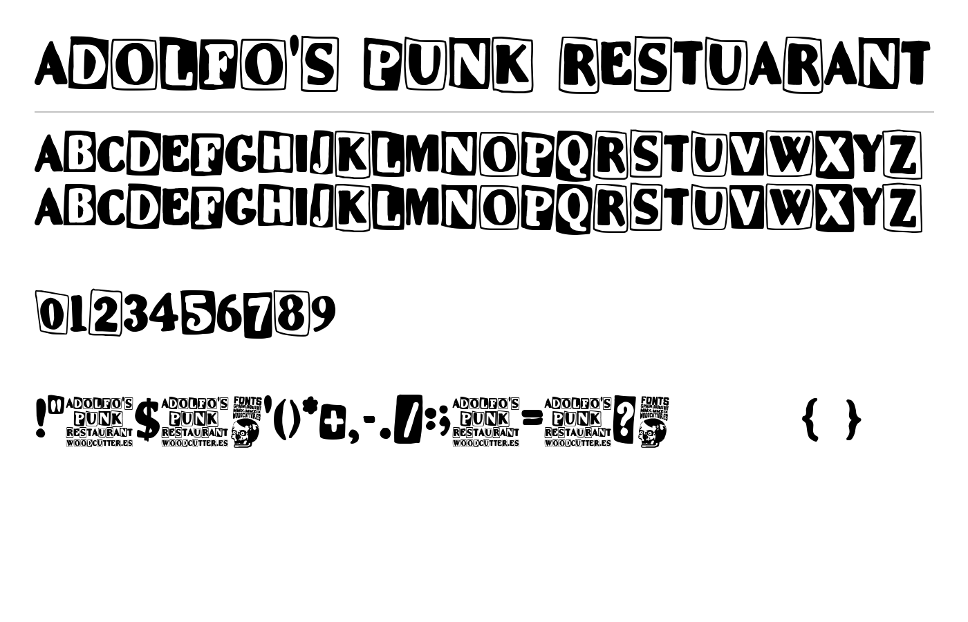 Adolfo's Punk Restuarant Font preview