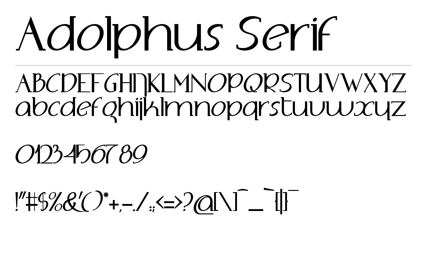 Adolphus Serif Font preview