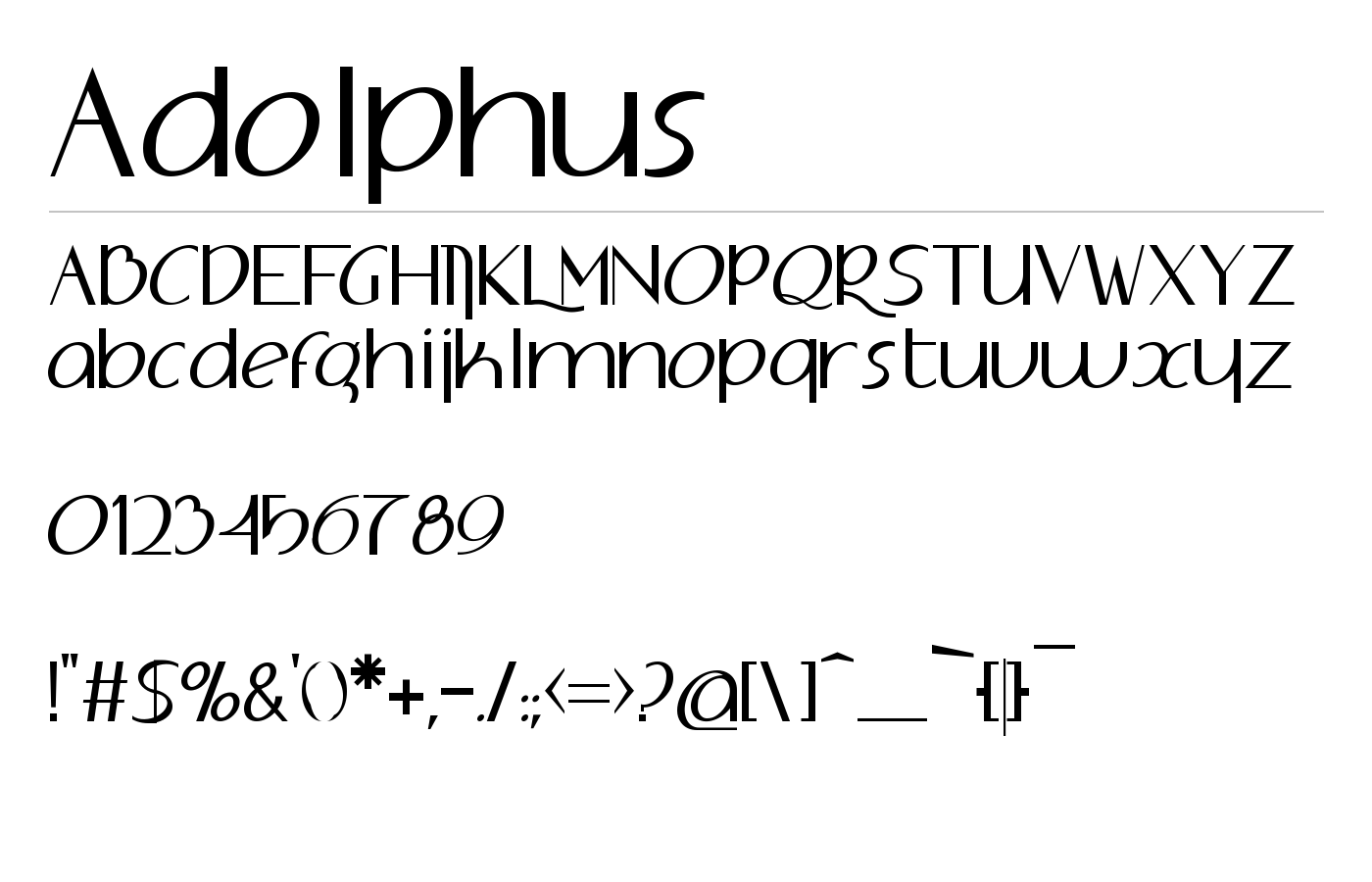 Adolphus Font preview