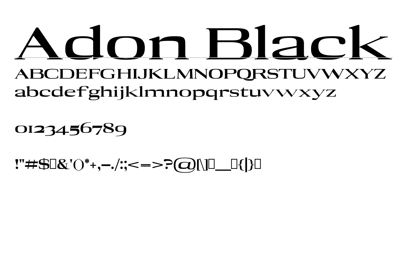 Adon Black Font preview