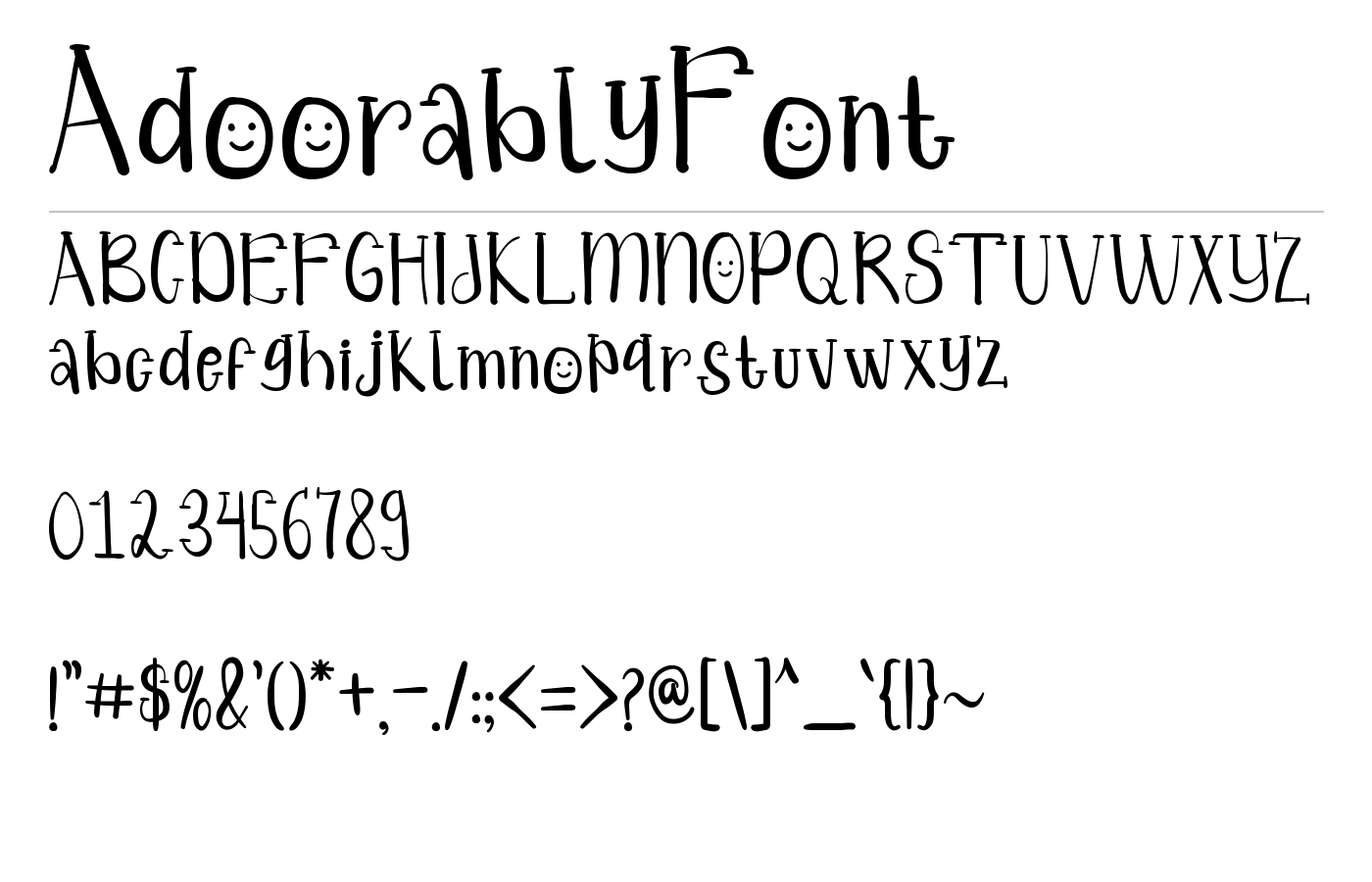AdoorablyFont preview