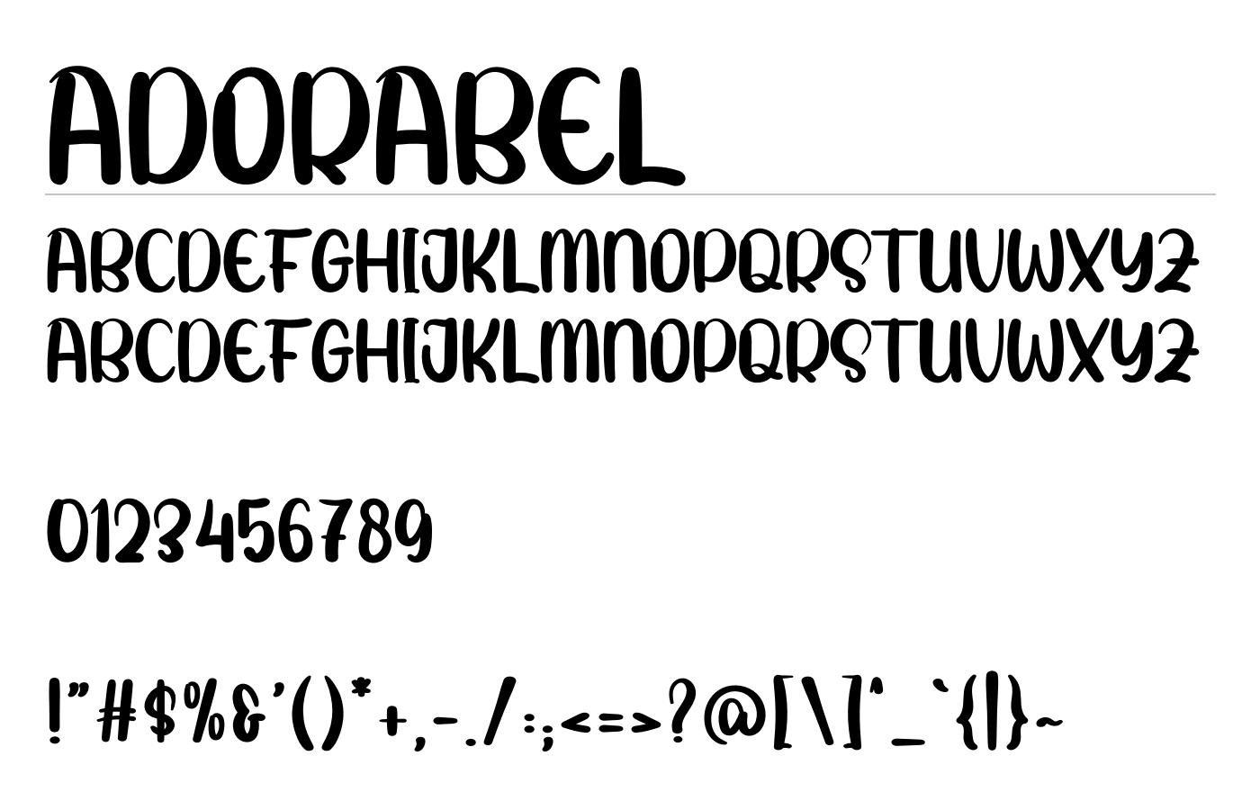 Adorabel Font preview