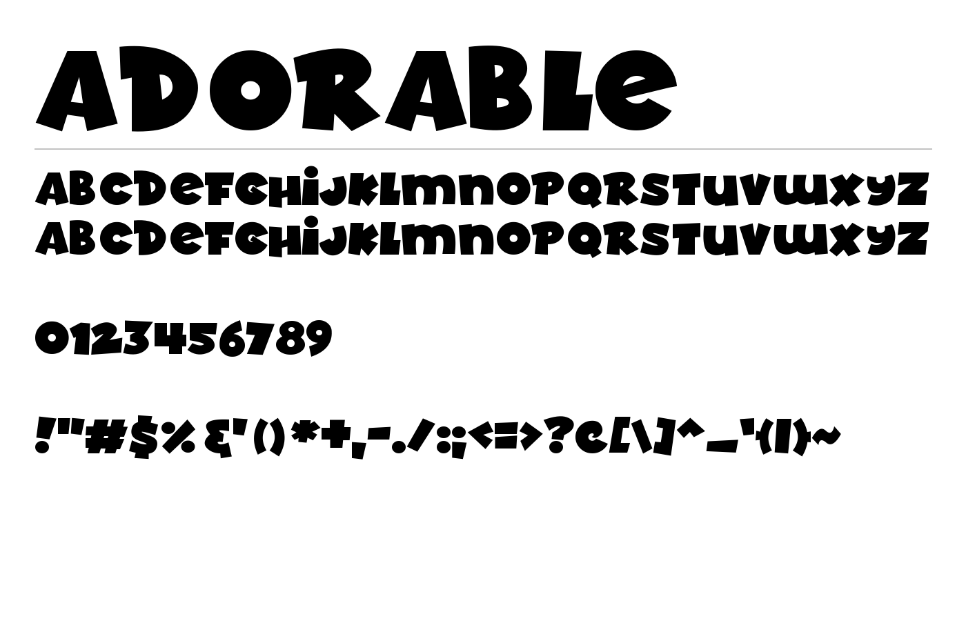 Adorable Font preview
