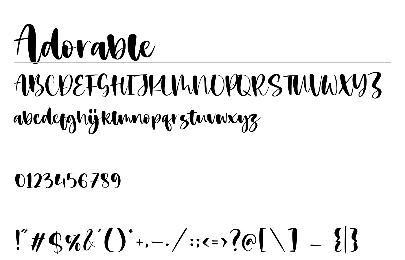 Adorable Font preview