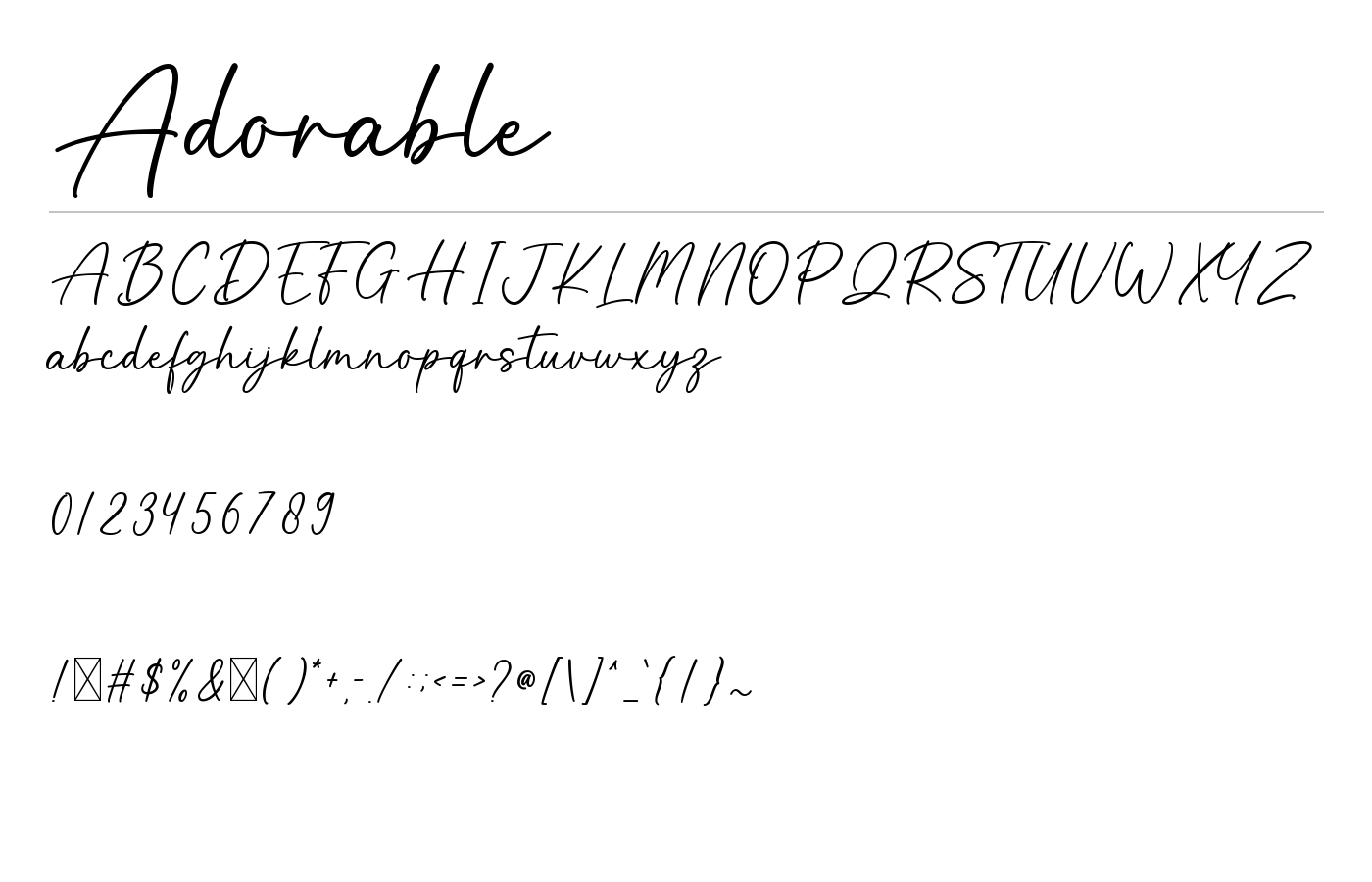 Adorable Font preview