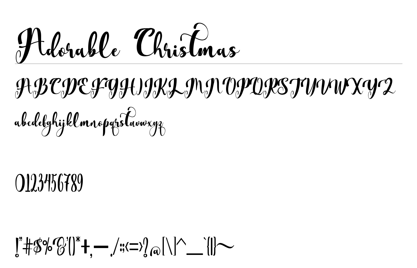 Adorable Christmas Font preview