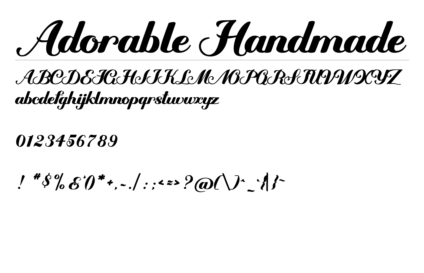 Adorable Handmade Font preview
