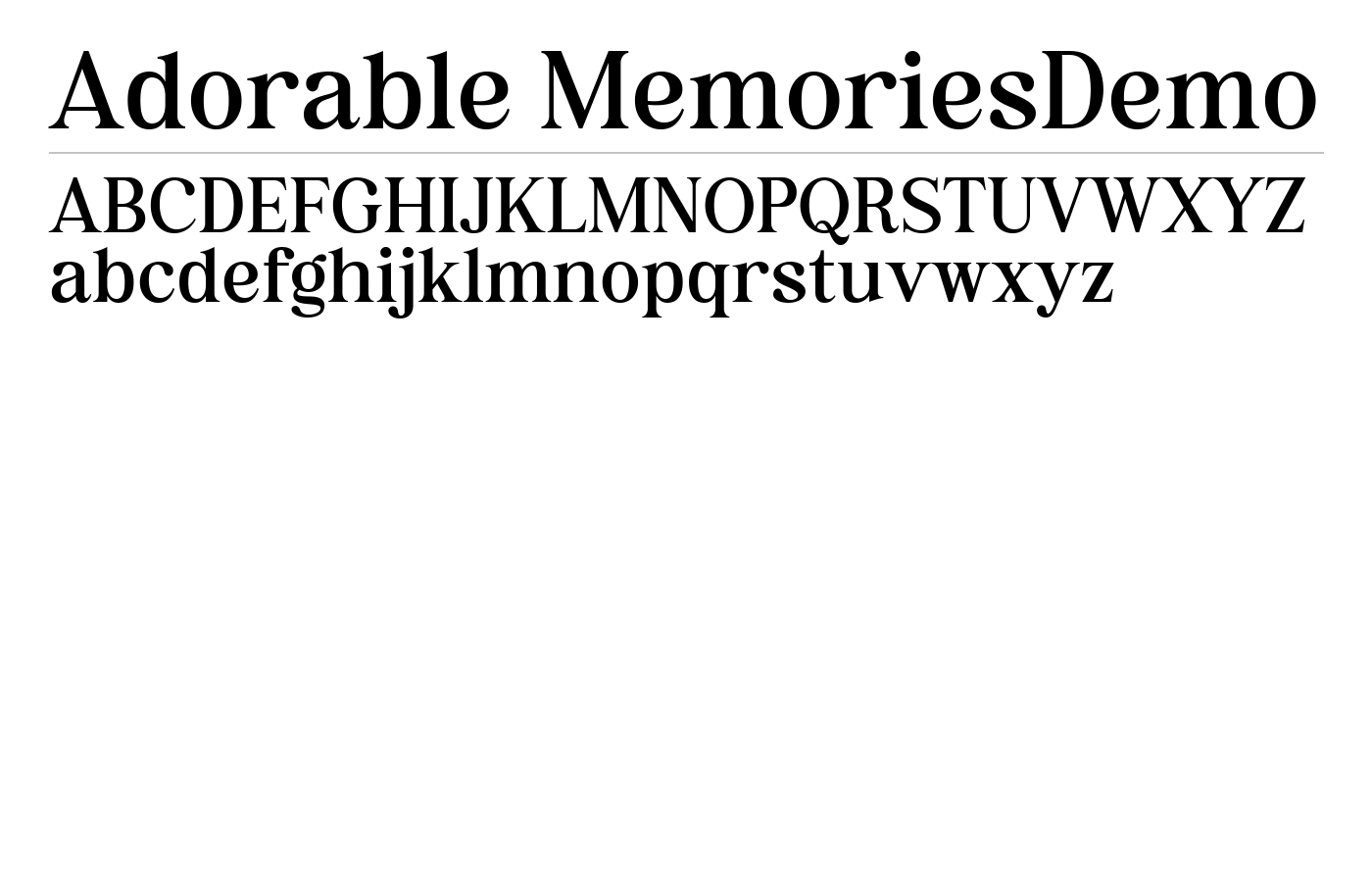 Adorable MemoriesDemo Font preview