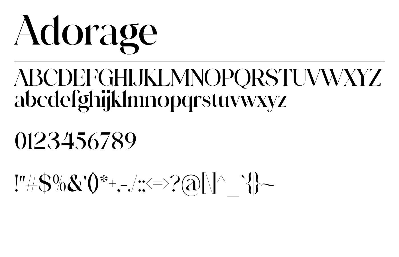 Adorage Font preview