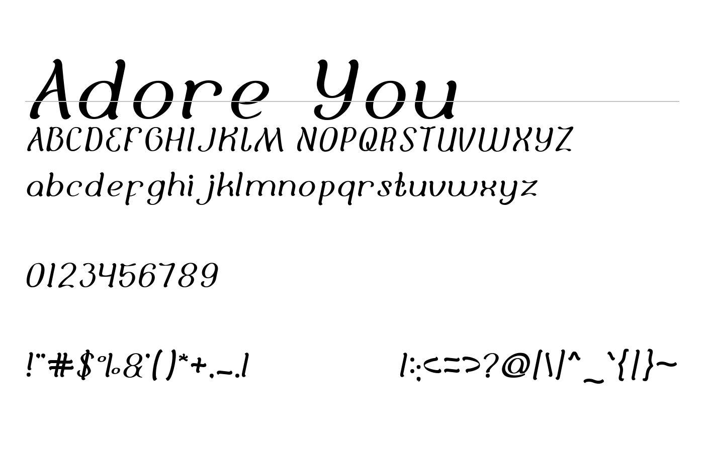 Adore You Font preview