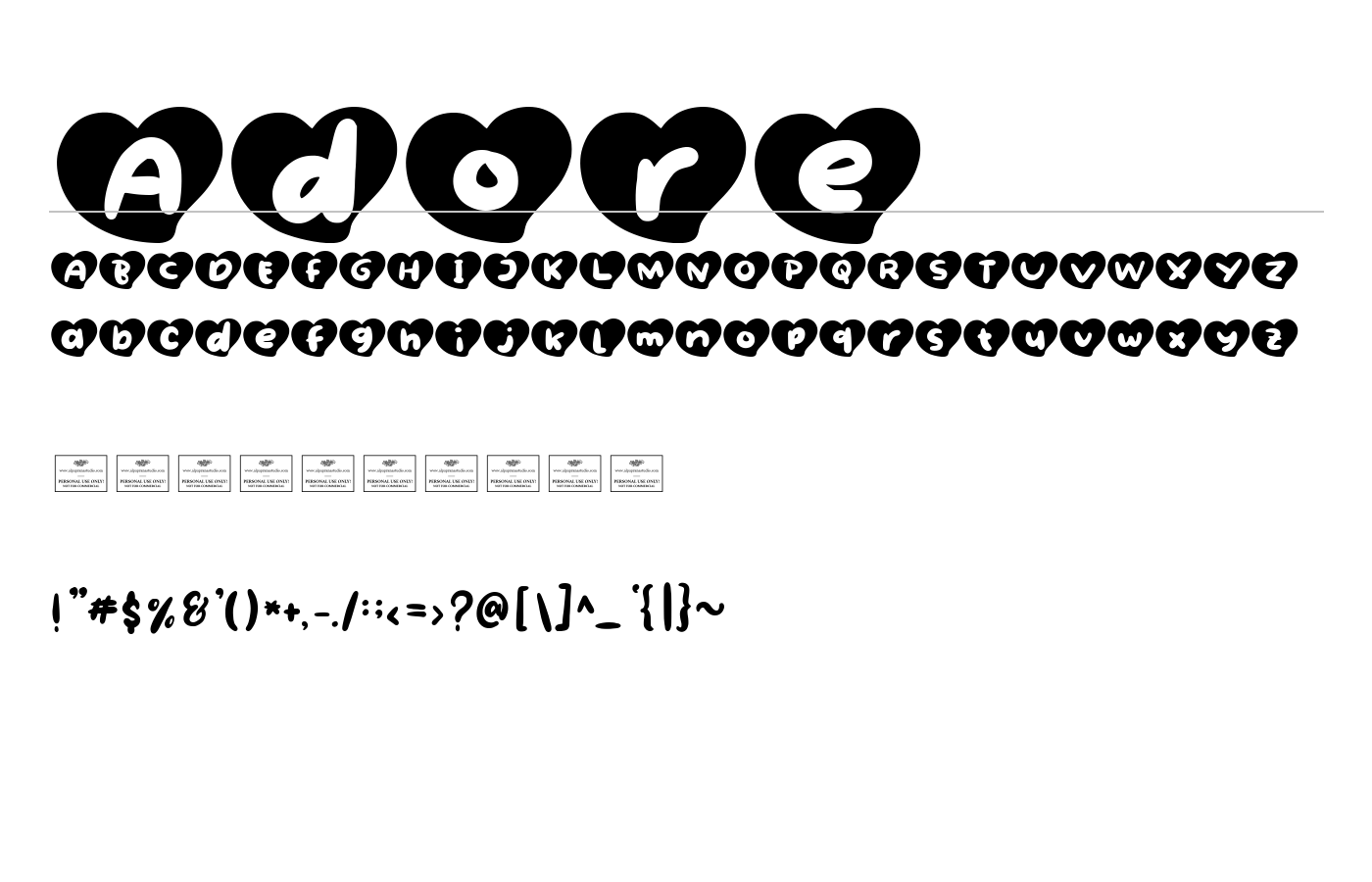 Adore Font preview