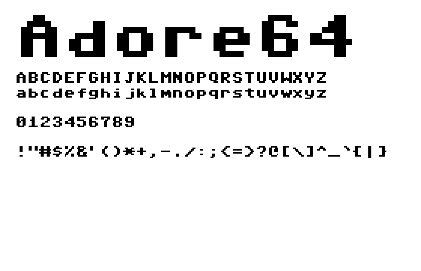 Adore64 Font preview