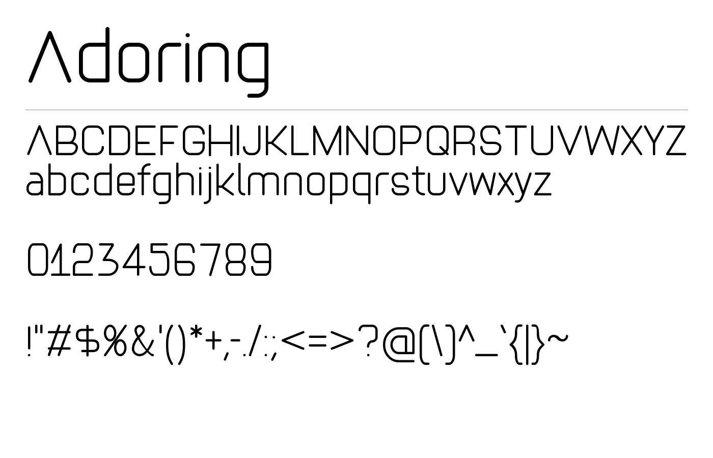 Adoring Font preview
