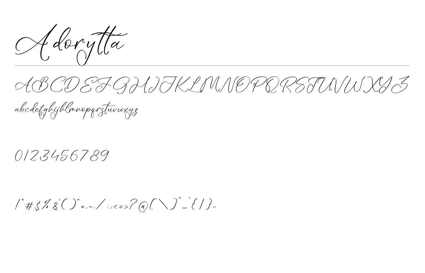 Adorytta Font preview