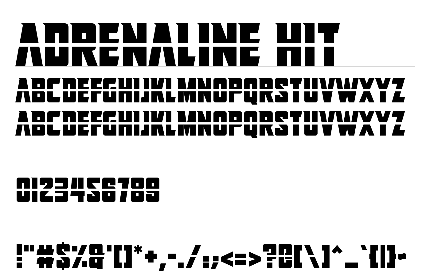 Adrenaline Hit Font preview