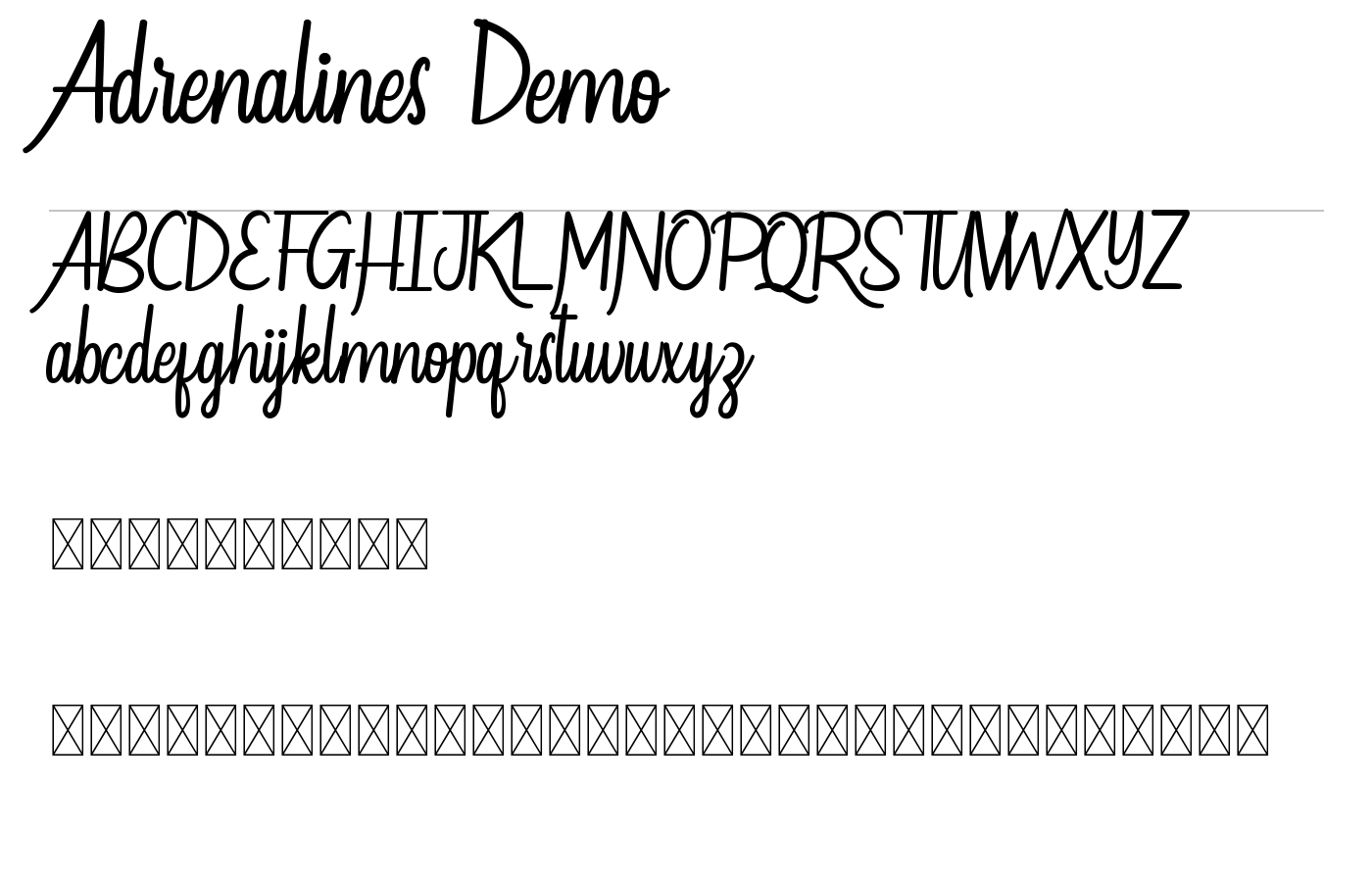 Adrenalines Demo Font preview