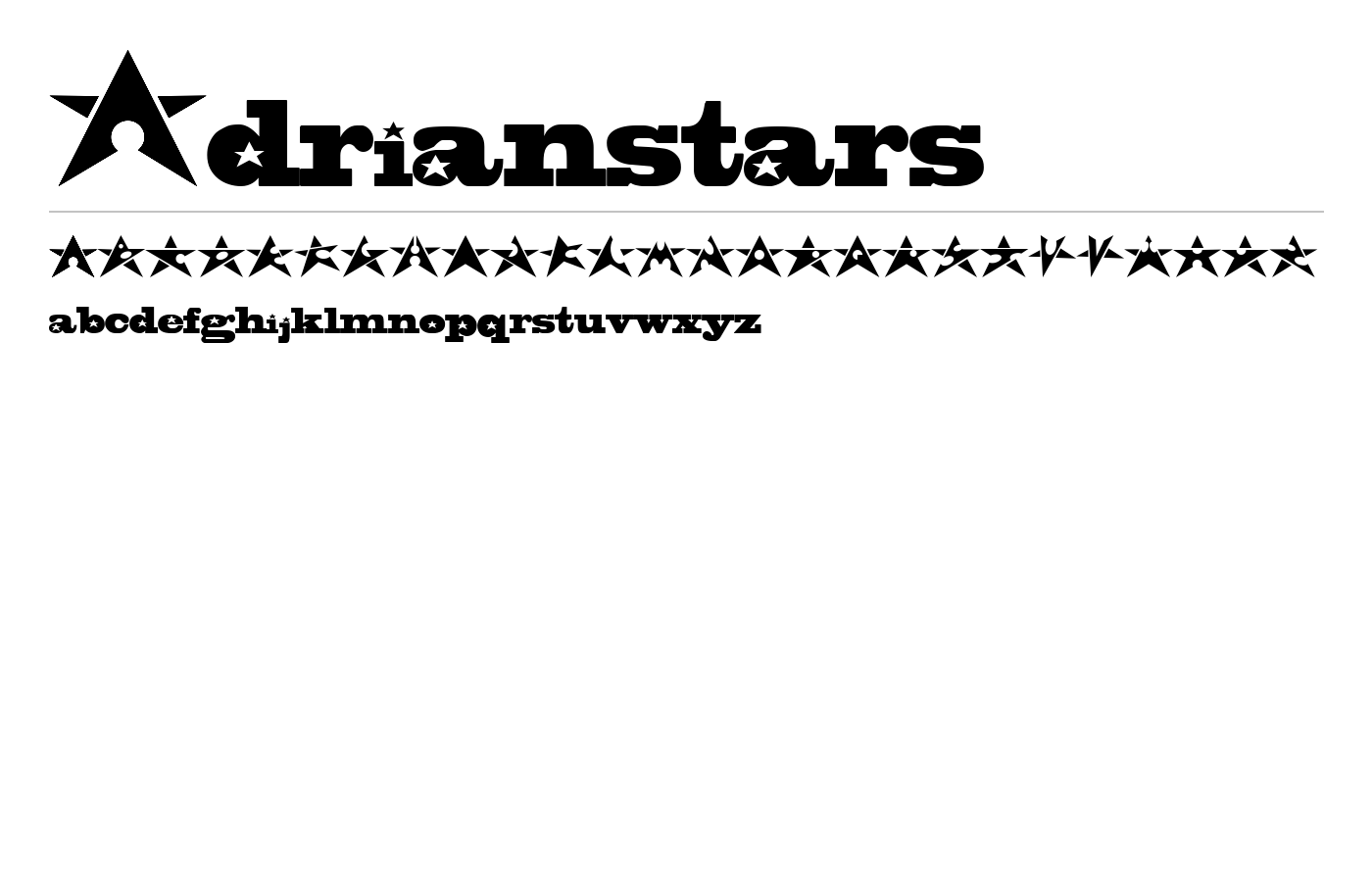 Adrianstars Font preview