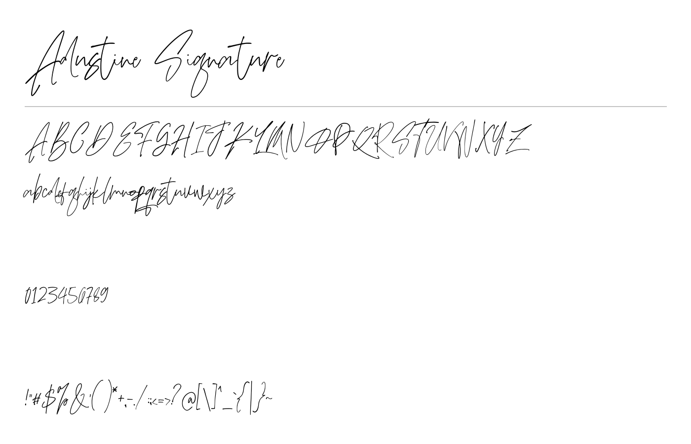 Adustine Signature Font preview