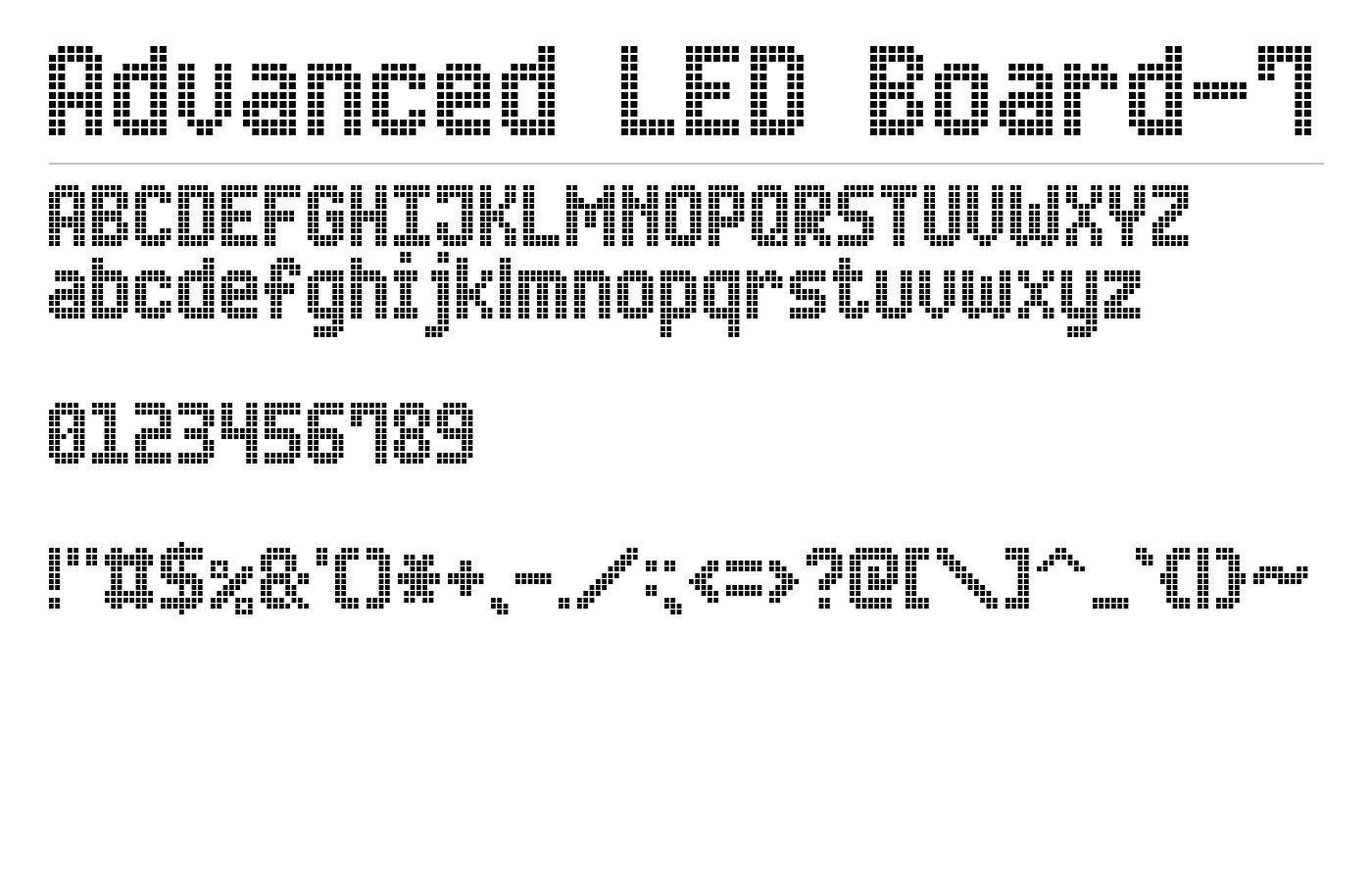 Advanced LED Board-7 Font preview