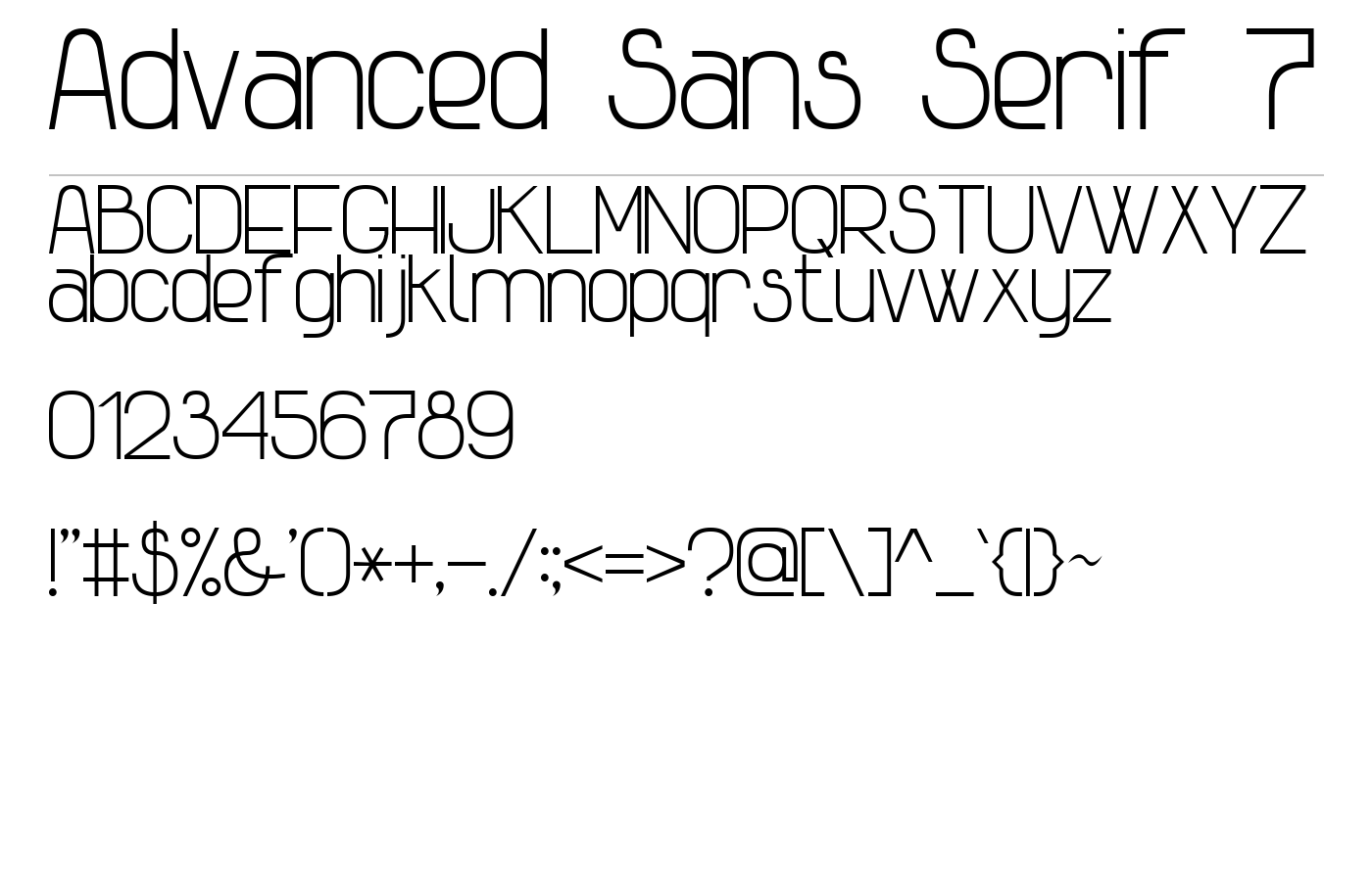 Advanced Sans Serif 7 Font preview