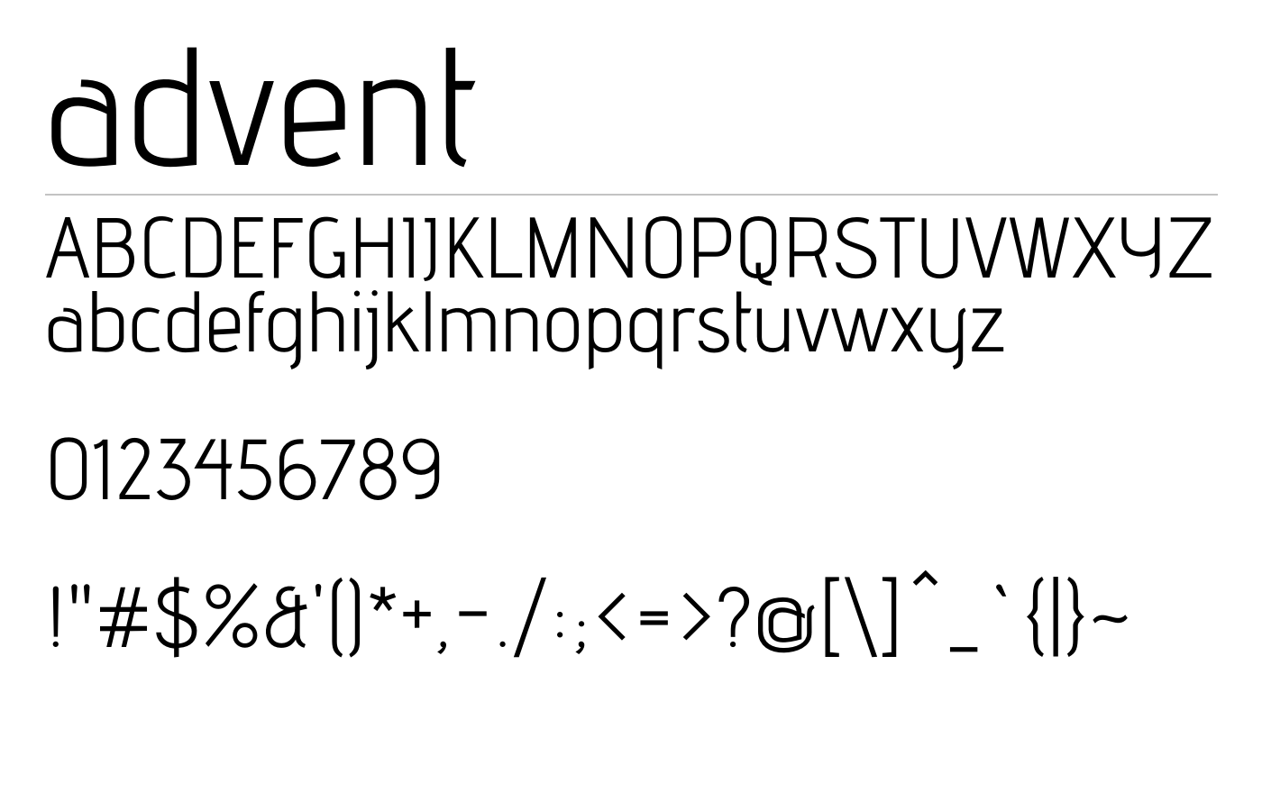 advent Font preview