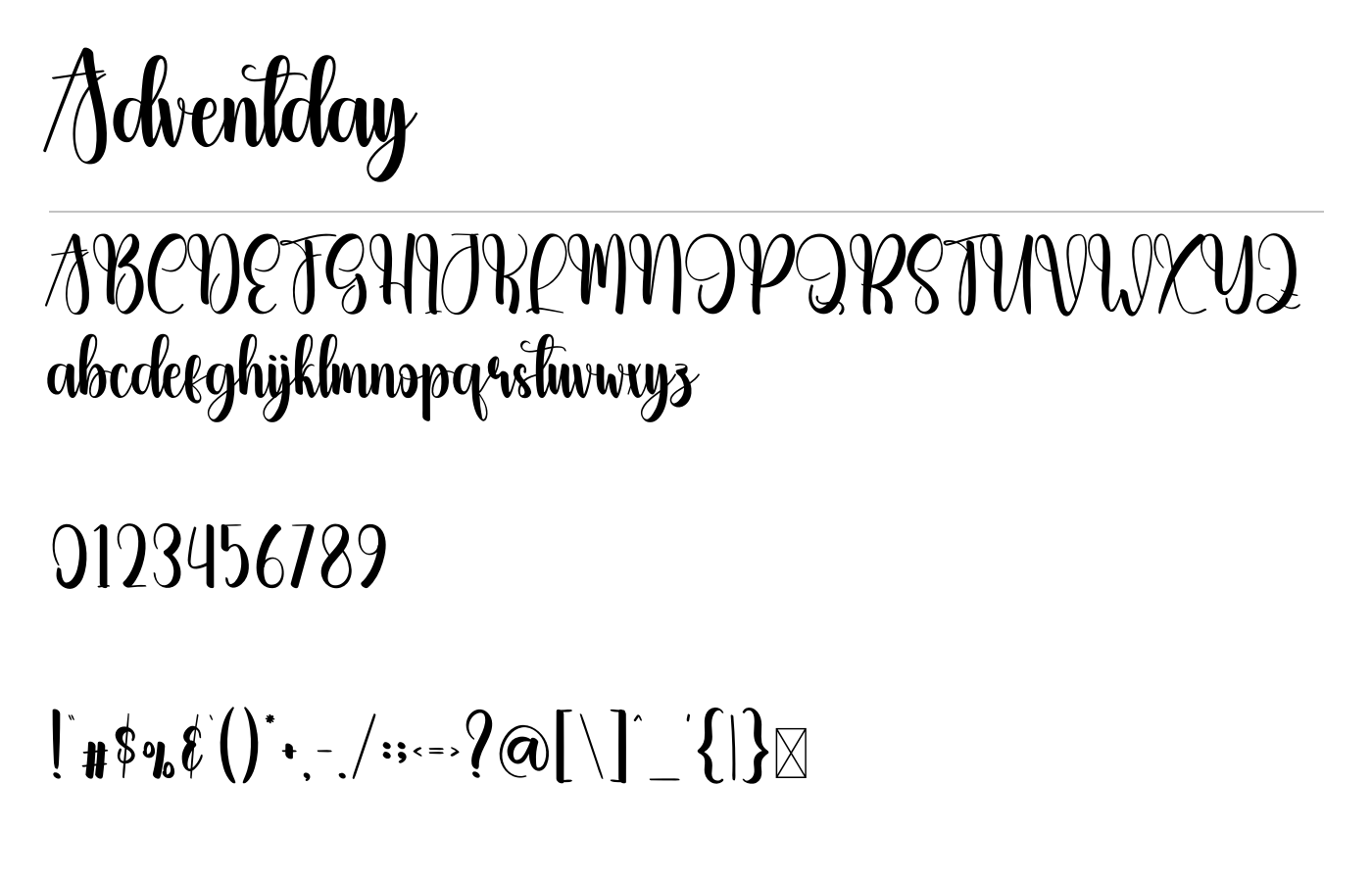 Adventday Font preview
