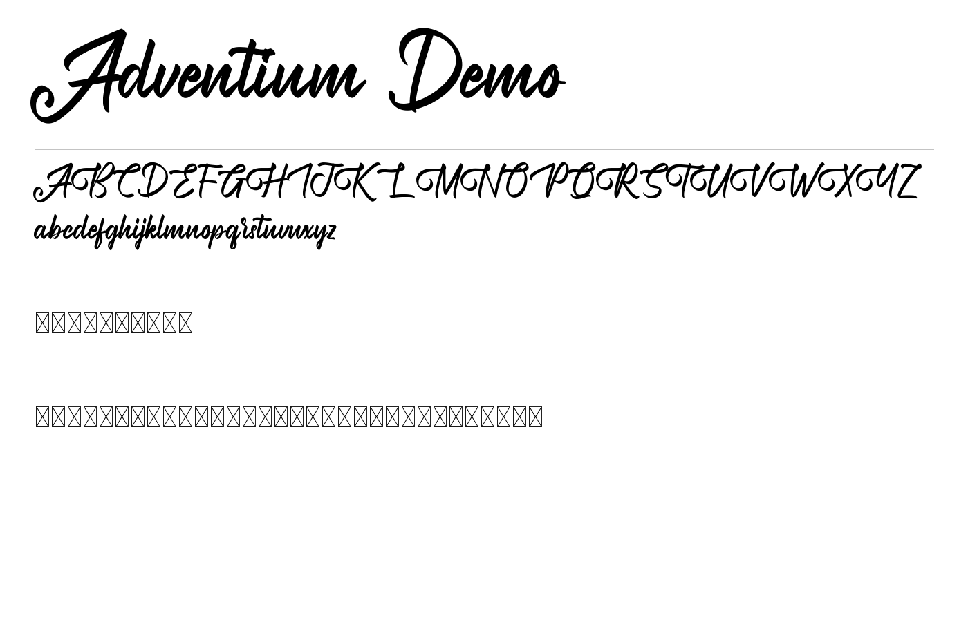 Adventium Demo Font preview