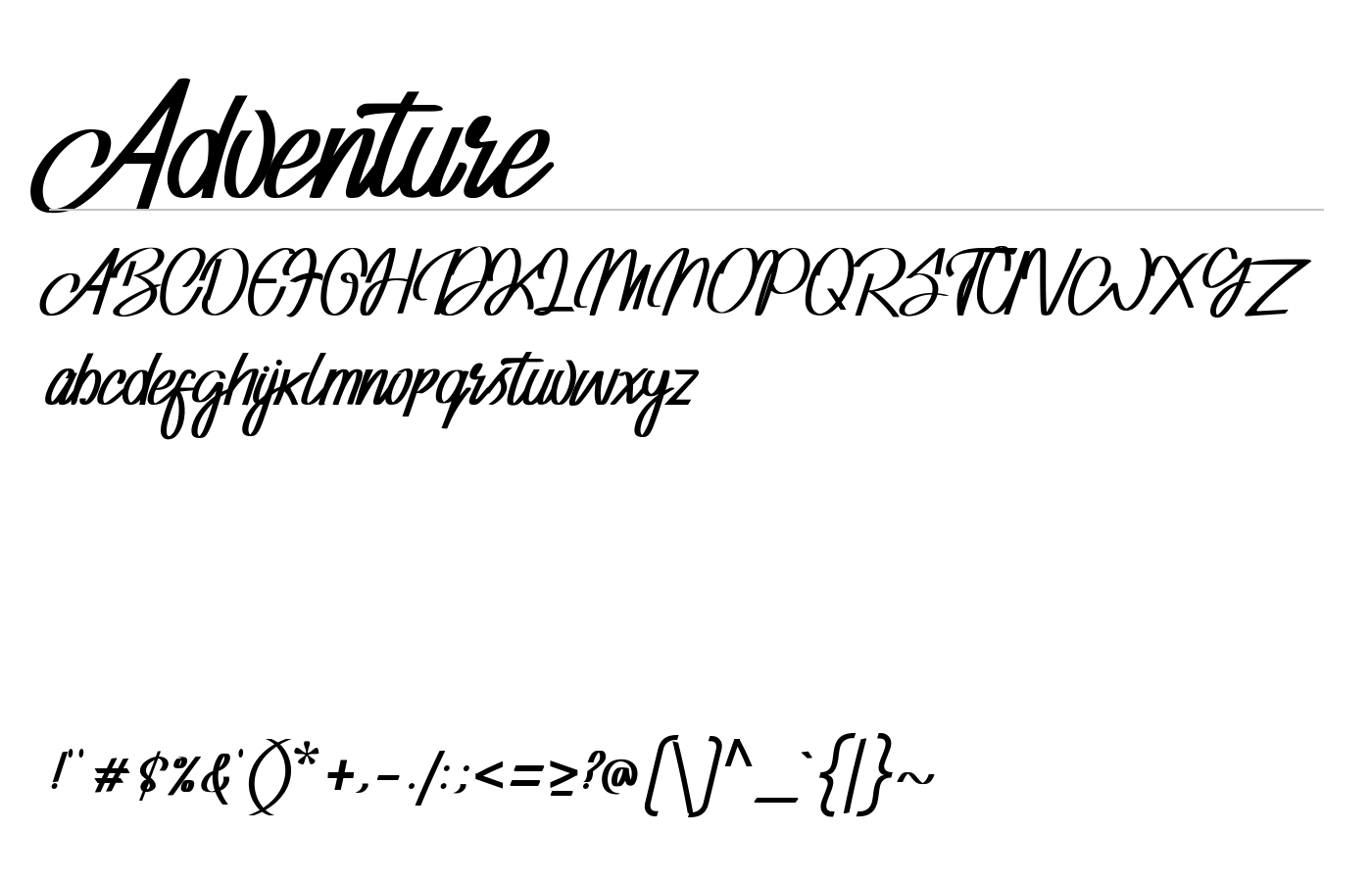 Adventure Font preview